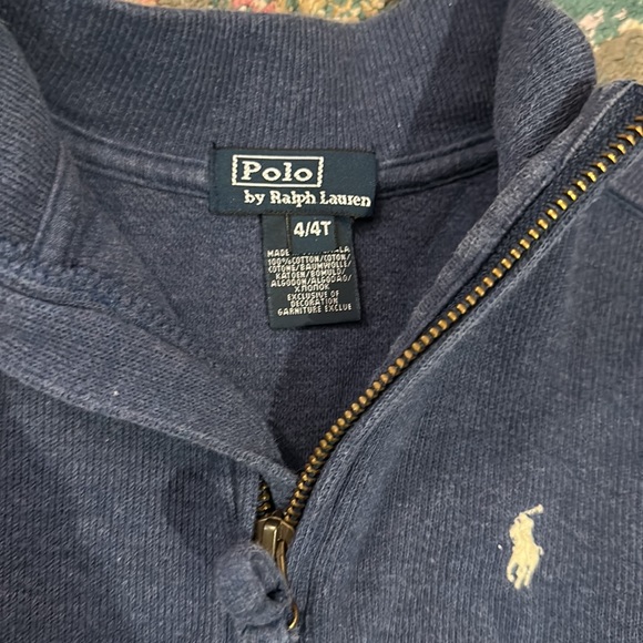 ✨2 Ralph Lauren Boys Half Zip Sweatshirt Sweater size 4 - Picture 4 of 4